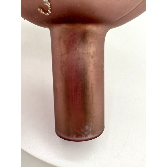 Vtg Lauscha Glas Creation PINK Blown Glass Tree Topper GLITTER FLORAL 11” German - Picture 7 of 13